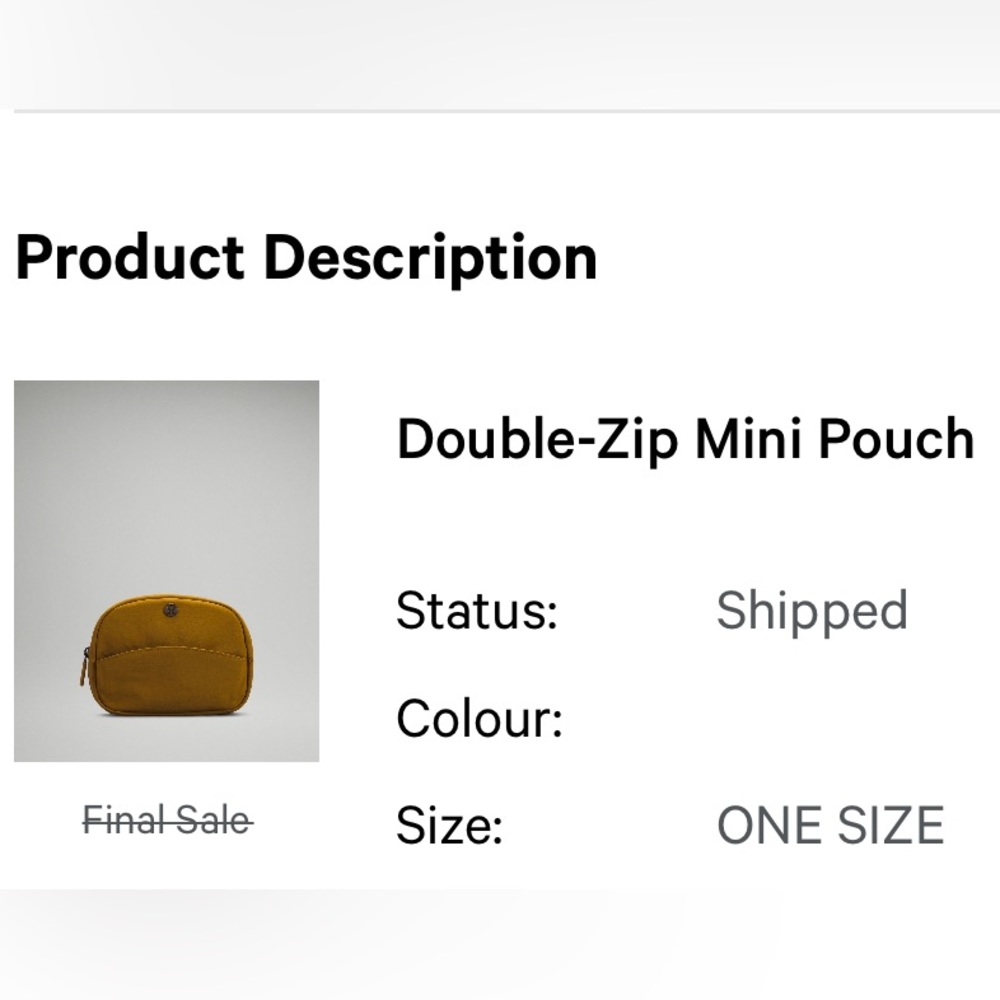 NWOT Lululemon Mini Double Zip Pouch